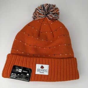 Chicago Bears Hat Beanie Knit Pom Womens One Size Orange NFL Football New Era